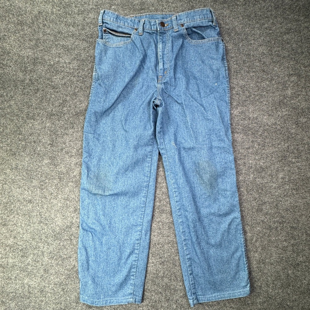 Reed Jeans Mens 34x30 Blue Straight Leg Denim Workwear Pants Vintage 90s